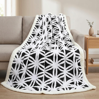 Couverture en polaire Sherpa Queen, motif géométrique, pour canapé et lit, toutes saisons, douce et confortable, décoration de chambre