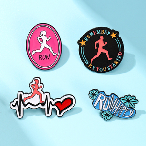 Pin Enamel Lunak Seng Kustom Grosir, Cetak UV, Desain Lari, Badge, Langsung dari Pabrik, OEM ODM, Stok SOLEVDO, Nikel Hitam - Product Image 4