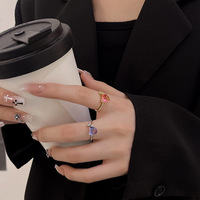 JC Crystal – bague en zircon à fleurs de style Ins, anneau ouvert de conception féminine, vente en gros