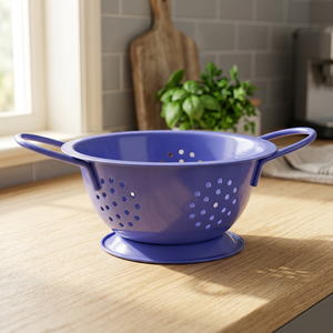 <b>Vegetable</b> Fruit Noodles Colander Purple Color Colander with Wire Handle Basket Stainless Steel Family Commonly Used Tools - Product Image 1
