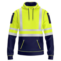 Giacca di Sicurezza Personalizzata ANSI Classe 3 Alta Visibilità con Cappuccio e Zip a Quarto, Felpa da Lavoro Riflettente con Tasche con Zip per Costruzioni Stradali