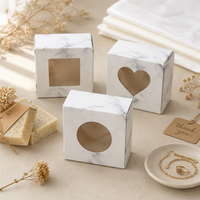 Boîte cadeau en papier kraft à motif marbré en forme de cœur pour savon, bijoux, bonbons