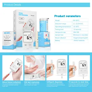 Wholesale Precise 8 Electrode Technology RPM Diabetes Test Machine 1 Step Bluetooth Blood Glucose Monitor With GOD Test Strips