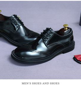 2025 Chaussures pour hommes personnalisables à lacets, respirantes, légères, antidérapantes, de soirée, style Brogue anglais sculpté, pour pieds larges et volumineux, Valentina - Product Image 6
