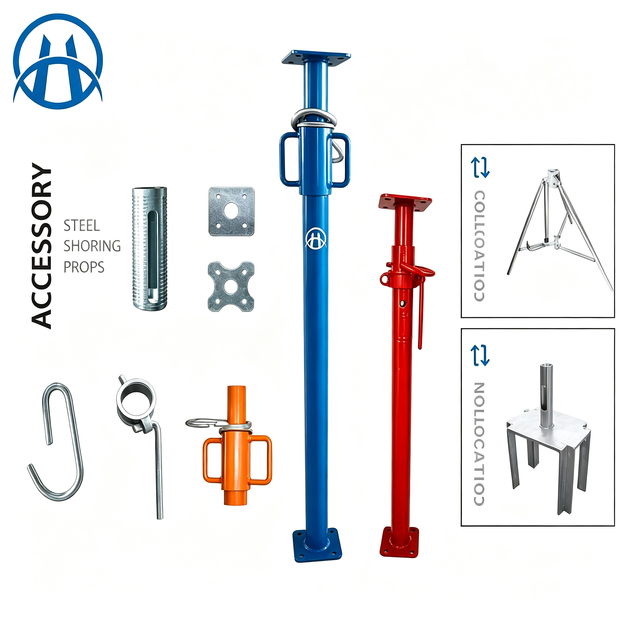 U Head Shoring Prop Electro-Galvanized Acrow U Fork Scaffolding Steel Prop Accessories for Residential Building Construction · image 2
