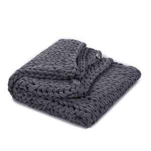 Sıcak satış süper yumuşak el yapımı tığ hiçbir dolgu organik pamuk tıknaz örgü ağırlıklı battaniye - Product Image 1