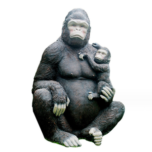 Nouvelle arrivée Design réaliste Sculpture Animal <span class=keywords><strong>Gorrila</strong></span> Statue matériau en fibre de verre réaliste Gorilla Statue - Product Image 3