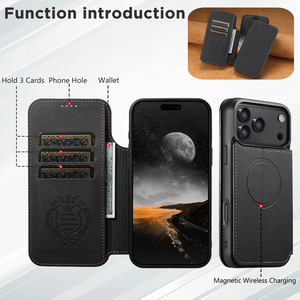 Applicable 17/<span class=keywords><strong>Pro</strong></span>/<span class=keywords><strong>Max</strong></span>/Air Phone Case Business Luxury Clamshell Magnetic Suction Wireless Charger - Product Image 4
