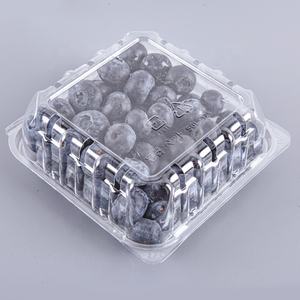 Emballage en plastique recyclé pour fruits <span class=keywords><strong>Lesui</strong></span> 125g, boîte transparente pour fruits, baies, myrtilles, conteneur à clapet avec trous - Product Image 2