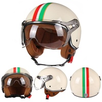 Casque de moto électrique BLD ABS, style semi-couvrant, unisexe, quatre saisons, universel, rétro, pour la sécurité des motards