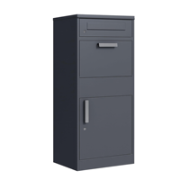 Boîte aux lettres extérieure autoportante antivol WELDON en métal, étanche, durable, avec revêtement en poudre gris, sans besoin de montage
