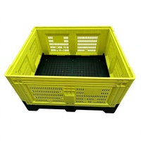 Conteneur pliable robuste de grande taille, bac à palettes de qualité supérieure pour fruits, bac à palettes en plastique empilable de grande taille pour pommes