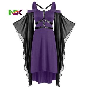 Disfraz de Halloween, Vestido Gótico Vintage, Vestido de Murciélago con Mangas Largas y Cordones, Vestidos Medievales de Novia Fantasma, Ropa de Vampiro - Product Image 3