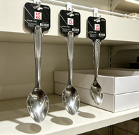 Ensemble de couverts de table en acier inoxydable 410 avec logo personnalisé, finition miroir argentée classique, durable et éco-responsable, pour la maison