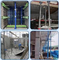 Étai en acier réglable avec tête en U et plaque de base en forme de fleur, support temporaire pour dalle en béton, poteau d'échafaudage