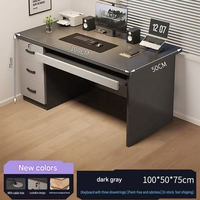 Bureau d'ordinateur portable et durable pour la maison, avec tiroir verrouillable, pour l'écriture et l'étude, multifonctionnel pour chambre à coucher