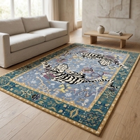 Tapis en acrylique tufté à la main, grand format, violet, motif animalier, pour salon, prix de gros, tapis de zone