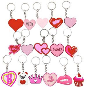 Porte-clés créatif et mignon pour couple, cœur rose en PVC imprimé UV, Saint-Valentin, mariage, petit cadeau, porte-clés, pendentif en stock - Product Image 1