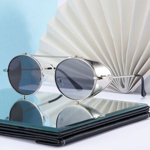 Nuevas Gafas de Sol Redondas Steampunk con Marco Metálico para Hombre y Mujer, Protección UV400, Estilo Punk - Product Image 4