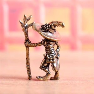 1 pièce Grenouille de la <span class=keywords><strong>Canne</strong></span> en Laiton, figurine décorative rétro, objet de décoration et cadeau, figurine de thé de bureau, artisanat - Product Image 5