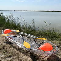 Kayak transparent en PC, bateau de pêche transparent, canoë transparent avec fond transparent