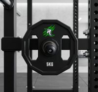 Pelat Beban CPU Dodecagon Low Bounce dengan Dua Lubang Pegangan, Pelat Barbell Tahan Lama untuk Latihan Kekuatan dan Kebugaran di Gym
