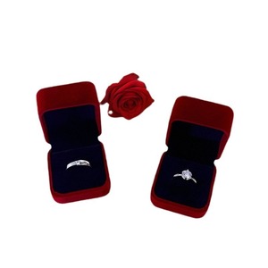 Estuche y Caja de Exhibición de Joyería de Terciopelo Cuadrado Simple de Lujo para Anillo Individual, Regalo de Compromiso/Boda, Presentación de Propuesta - Product Image 4