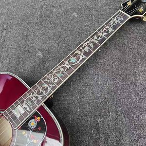 Guitarra Acústica Jumbo J200 de 43 Pulgadas, Personalizada, con 6 Cuerdas, Fondo y Laterales de Arce Flameado, Incrustación de Árbol de la Vida, Se Aceptan Pedidos de Guitarra y Bajo OEM - Product Image 2