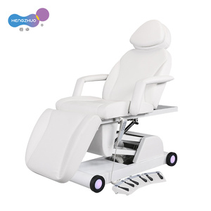 Электрическая косметологическая кушетка с 1 мотором для салона красоты, с ножным управлением, регулировкой высоты, из прочной искусственной кожи - Product Image 1