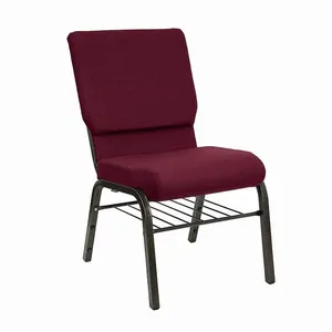 Stacking Fabric Metal Prayer Chair Interlocking Auditorium Seats For Church