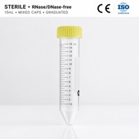 Tube de centrifugation stérile de 15 ml, couleurs mélangées : rose 8, citron 8, gris bleu 8, gris 1, sans sélection de couleur, emballé en sachet, tubes de laboratoire jetables