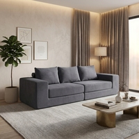 Modulares Cloud Konvertierbares L-förmiges Schlafsofa Vakuumkomprimierter Schwamm Stoffbezug