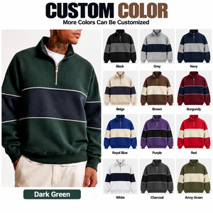 <span class=keywords><strong>Felpa</strong></span> con <span class=keywords><strong>Mezza</strong></span> <span class=keywords><strong>Zip</strong></span> Color Block OEM ODM, Produttore di Felpe Oversize con <span class=keywords><strong>Zip</strong></span> 1/4 Personalizzate e Ricamate per <span class=keywords><strong>Uomo</strong></span> - Product Image 2