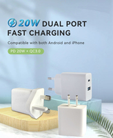 PENJUALAN TERLARIS 2 Paket Set Charger Tipe C Pengiriman Cepat Charger Dinding USB 20W dengan Kabel USB C 60W untuk Pengisian Daya Perangkat Seluler