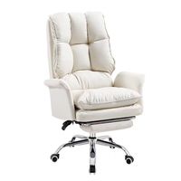 Chaise de bureau ergonomique de direction avec siège réglable en hauteur et design moderne, en PU, base en acier inoxydable pour usage domestique