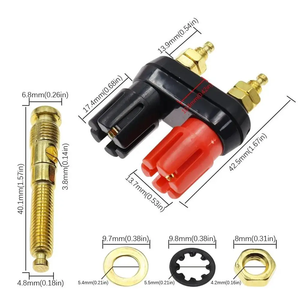 Hoparlör muz fiş bağlama sonrası terminali konnektörü muz soket çift kadın muz fiş hoparlör amplifikatör için - Product Image 6