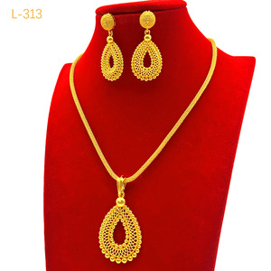 Ensemble de bijoux collier et boucles d'oreilles en alliage Enid Middle East Dubai, bijoux de mariée indiens, vietnamiens, Nansha, cadeau unisexe - Product Image 2