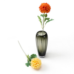 Fleur artificielle en soie Dahlia à tige unique de style européen, feuilles pour décoration de cérémonie de mariage, salon, table à manger, arrangement floral - Product Image 4