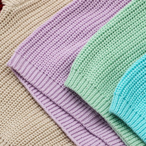 Pull-Over <span class=keywords><strong>Couleur</strong></span> Unie Automne Hiver Prêt-à-Expédier pour Enfants, Haut Tricoté en Coton à Manches Longues, Pulls Oversize pour Bébés et Enfants - Product Image 2