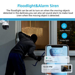 Cámara WiFi Inalámbrica ICSEE para Exteriores, con Giro/Inclinación, Visión Nocturna, Giro <span class=keywords><strong>de</strong></span> 350°, Inclinación <span class=keywords><strong>de</strong></span> 90°, IP66 Impermeable, Detección <span class=keywords><strong>de</strong></span> Movimiento, Nube para - Product Image 5