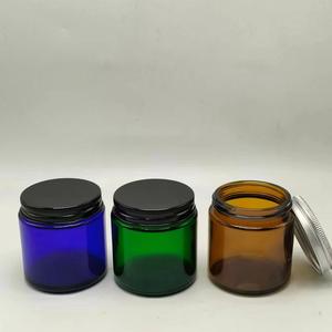 Custom Silk-screened Logo 100g <b>Candle</b> Holders - Glass with Roll-edge Aluminum Lid Blue <b>Green</b> Tea Color - Product Image 3