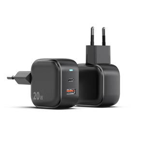 Lightweight Portable 20W Dual Output USB-C USB A Quick Charge Wall Adapter - Product Image 2