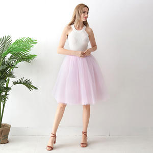 Jupe Tutu en <span class=keywords><strong>Tulle</strong></span> <span class=keywords><strong>Blanc</strong></span> pour Adulte avec Filet Plissé à 5 Couches Jupe Tutu Rouge Bouffante de 65 cm Jupons de Ballet de Noël pour Filles - Product Image 4