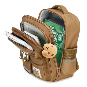 Lightweight <b>Large</b> Capacity Fashion School <b>Backpack</b> with Zipper Closure for Boys Girls Dirt Resistant Capybara Design Primary - Product Image 3