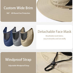 Sombrero <span class=keywords><strong>de</strong></span> Secado Rápido, Impermeable, con Protección Solar, para Hombre y Mujer, con Solapa para el Cuello, Estilo Safari, Senderismo, Pesca, Tipo Bucket, con Logotipo Personalizado <span class=keywords><strong>al</strong></span> por Mayor - Product Image 4