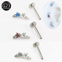 Zircon Earring Alloy Classic Wedding Gift Star Ear Cartilage Stud Design Helix Tragus Barbell Tragus Piercing Body Labret