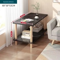 Table basse rectangulaire blanche en MDF, style nordique, en bois, moderne, simple, à 2 niveaux, avec étagère de rangement