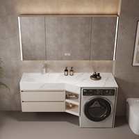Meuble-lavabo combiné pour salle de bain et buanderie, en aluminium massif alvéolé, sur mesure et peu encombrant, idéal pour appartements