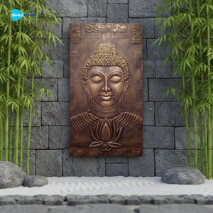 تماثيل بوذا برونزية منحوتة يدويًا قابلة للتخصيص للتعليق على الجدران، مناسبة للكنائس الدينية. - Product Image 2
