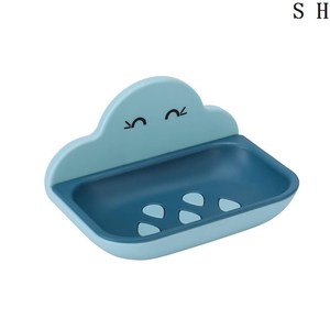 Jabonera con Forma de Nube, Soporte de Pared de Plástico de Doble Capa con Drenaje, Estante de Almacenamiento para Baño con Ventosa - Product Image 5